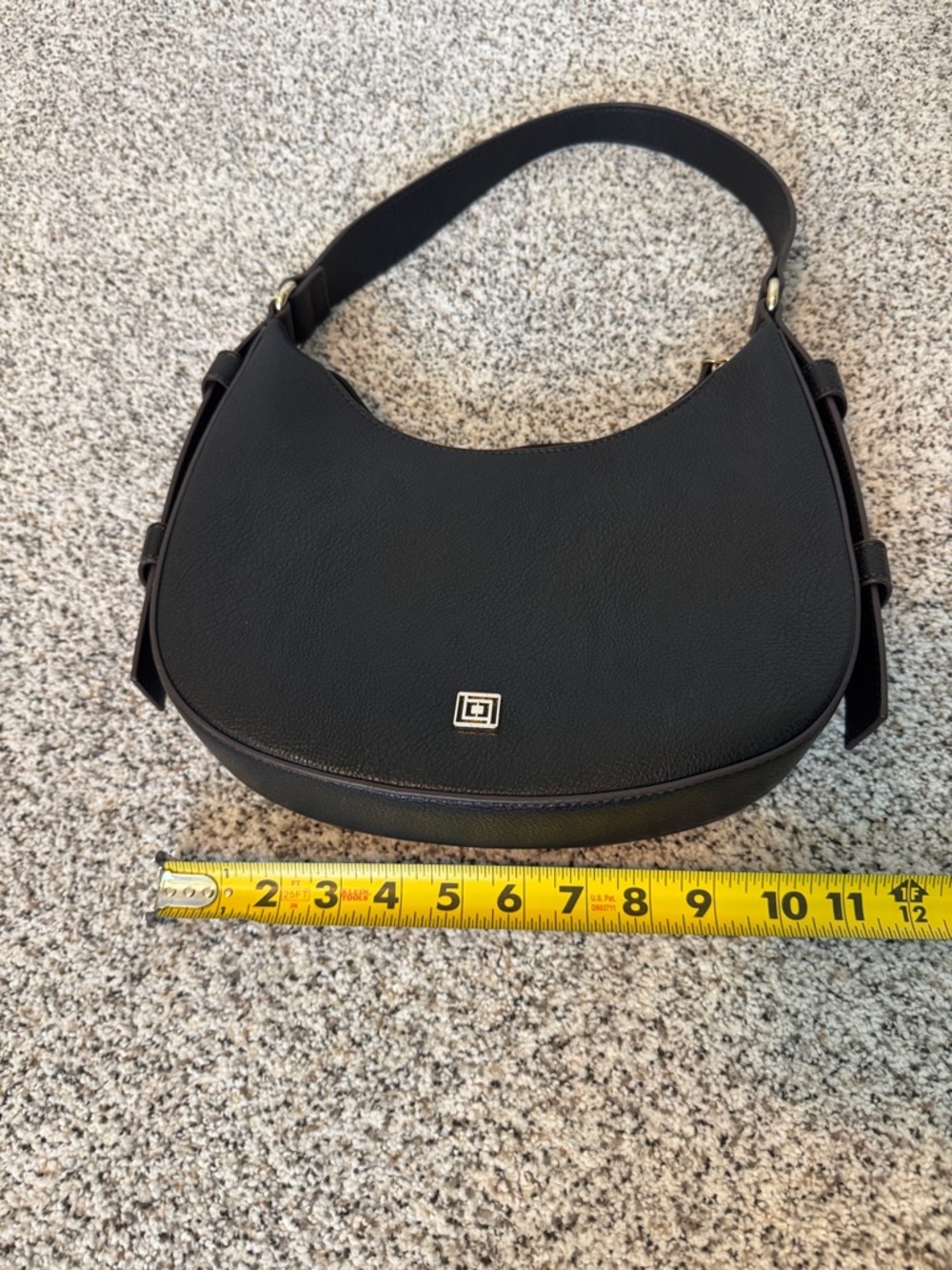 Liz Claiborne Black Pebbled Crescent Shoulder Bag - Picture 7 of 7